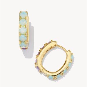 Kendra Scott Chandler Huggie Earrings in Green Lilac Mix